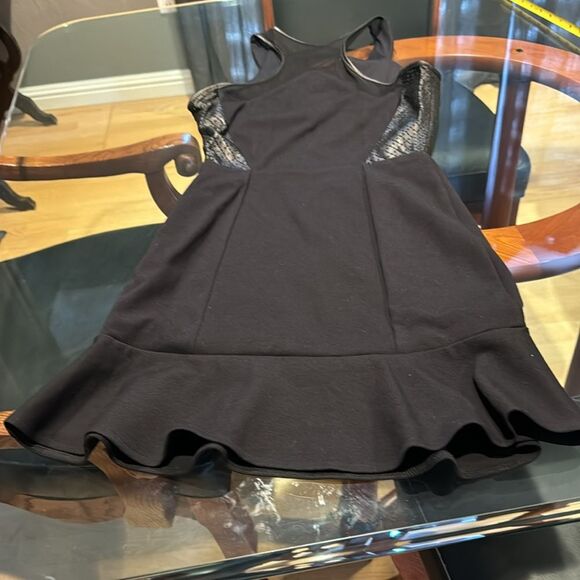LaPina by David Helwani Nathalie Dress in Black/Black Leather Size XS - Picture 12 of 12